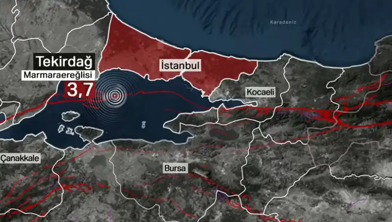 Marmara Denizi'nde Ürpertici Deprem: 3,7 Büyüklüğünde Meydana Geldi