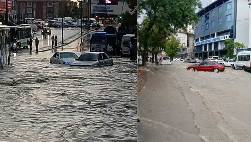 Ankara'da Sağanak Yağış: Sokaklar Göz Göre Göre Suyun İçinde Kaldı