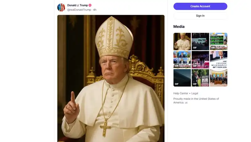 Trump, Papalığa Göz Kırptı: Kendi Fotoğrafını Paylaştı